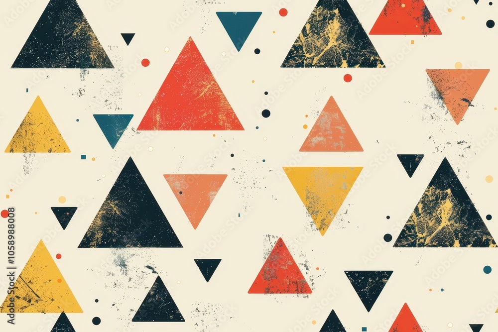 Poster minimal seamless pattern with geometric shapes and colors