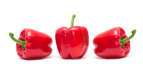 red sweet pepper isolated on white background.
