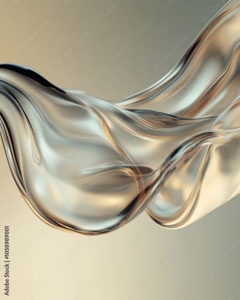 Poster smooth liquid blob stretching in abstract style