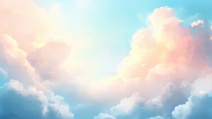 Serene Pastel Cloudscape with Soft Sunlight