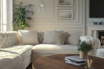 Obraz premium Bright and Inviting Modern Living Room Setup