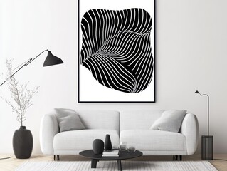 Abstract Black and White Minimalist Art for Modern Spaces