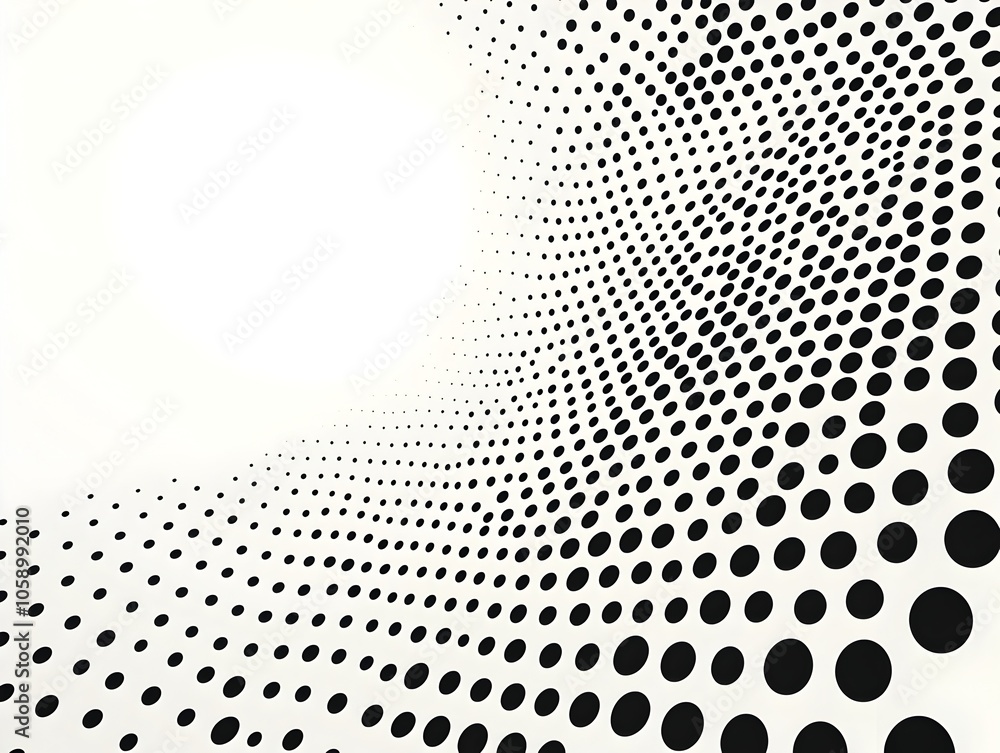 Aufkleber minimalist monochrome dotted pattern with varying sizes for modern digital background concept