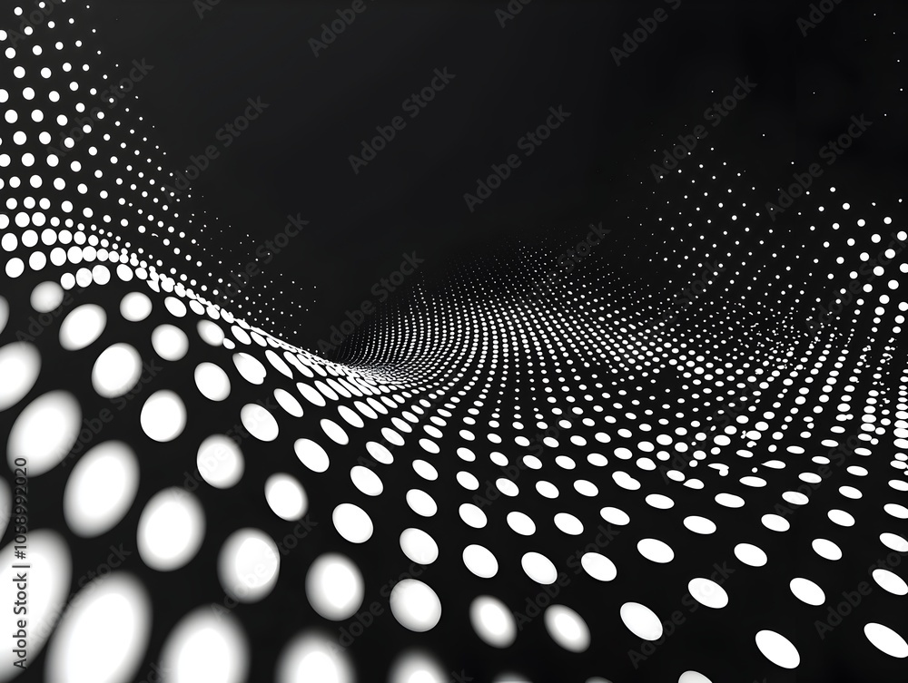 Poster minimalist monochrome dotted pattern with varied texture and depth