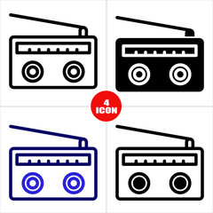 radio icon vector logo template