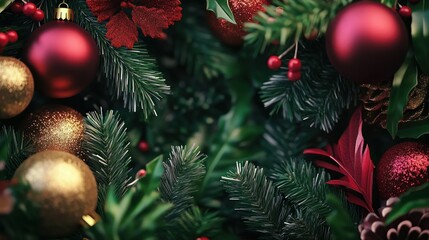 Cheerful Christmas Decoration with Vibrant Ornaments