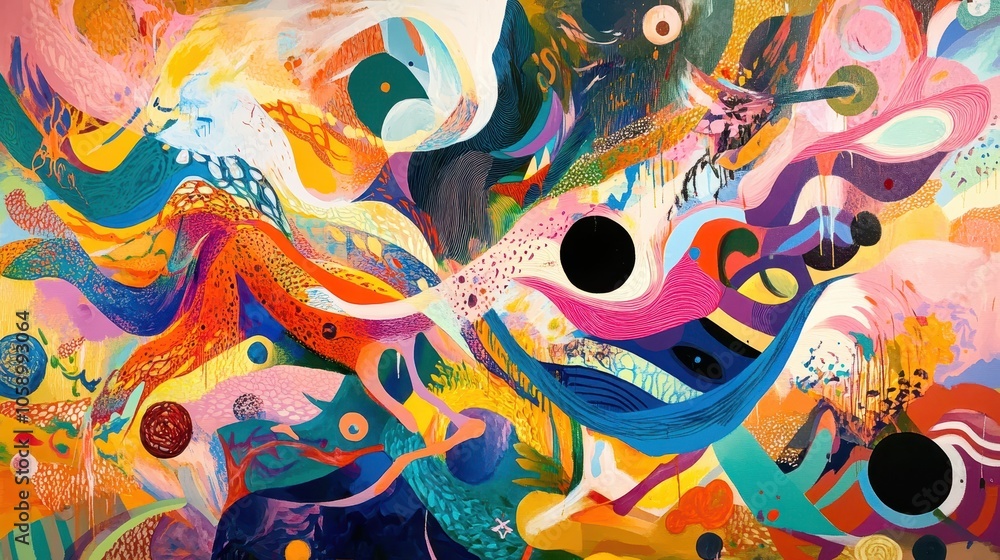 Aufkleber vibrant abstract canvas with dynamic color interplay