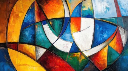 Fototapeta premium Bold Abstract Oil Painting in Vibrant Colors