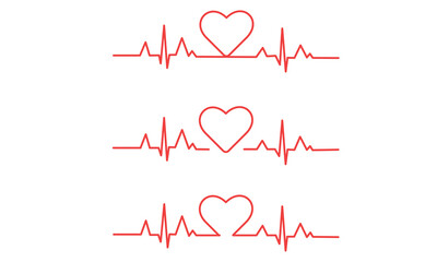 Set heart beat cardiogram