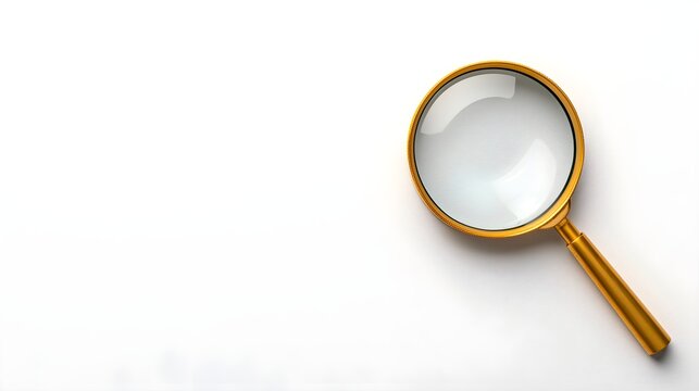 Magnifying glass on a clean white background