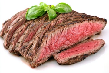 Fototapeta premium Grilled Steak Garnished with Fresh Herbs