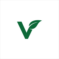 Letter V Leave Logo