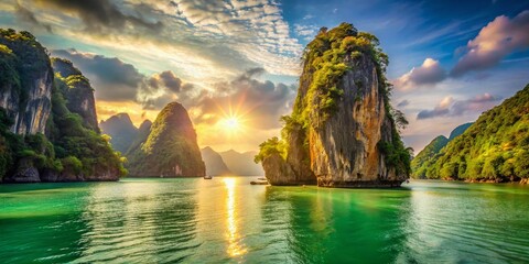 James Bond Island Thailand - Majestic Limestone Cliffs and Emerald Waters