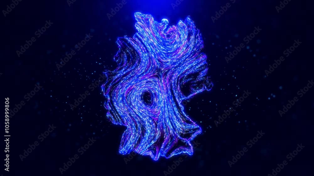 Poster abstract motion view germany map design, featuring glowing blue hairlines, dynamic flowing patterns,