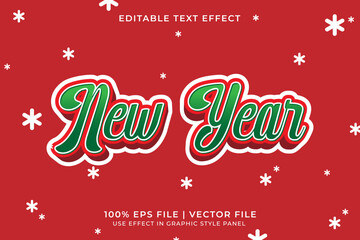 3D New Year or Christmas Vector Text Effect. Holiday text effect 