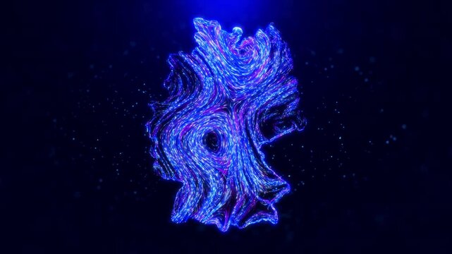 Abstract motion view Germany map design, featuring glowing blue hairlines, dynamic flowing patterns, and scattered bokeh dot particles, creating a tech-inspired and modern digital aesthetic