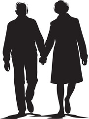 Grandparents together silhouette vector illustration isolated on a white background