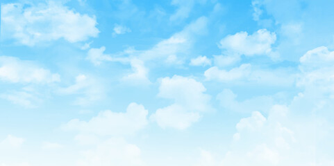 Blue sky background with tiny clouds. Beautiful white clouds in the blue sky