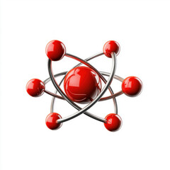 Obraz premium 3D Model of an Atom with Electrons