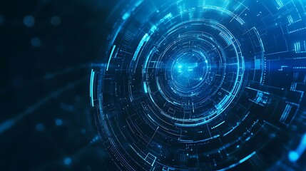 High-Tech Futuristic Display with Advanced Circular Data Visualization Interface Photo