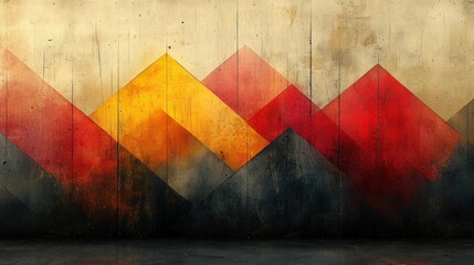 Naklejka premium Abstract Geometric Mountain Landscape