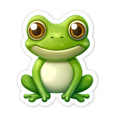 Cute 3D Cartoon Frog Sticker Illustration