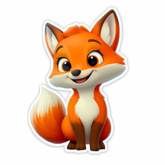 Obraz premium Cute Cartoon Fox Illustration in 3D Style