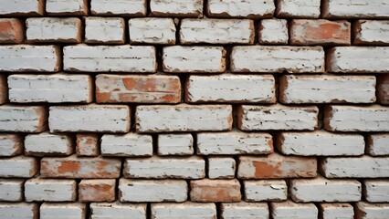 Obraz premium Rustic White Washed Brick Wall Texture – High-Resolution Detail & Charm