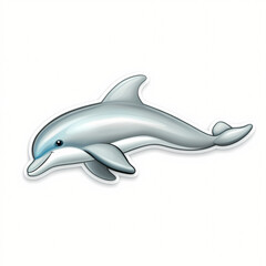 Fototapeta premium Cute Dolphin Illustration in Cartoon Style
