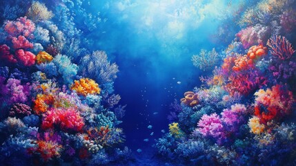 Naklejka premium Underwater Coral Reef Paradise