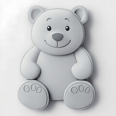 Obraz premium Cute 3D Bear Cartoon Illustration for Kids