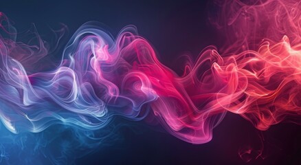 Fototapeta premium Abstract Digital Smoke Swirls in Red, Pink, and Blue on a Dark Background