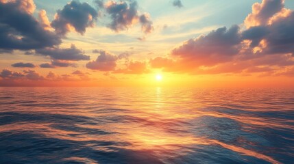 Fototapeta premium Sunset Over a Calm Ocean