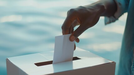 Citizens at the Polling Station Committed to Voting Rights, Casting Ballots into the Box in a Display of Democracy.