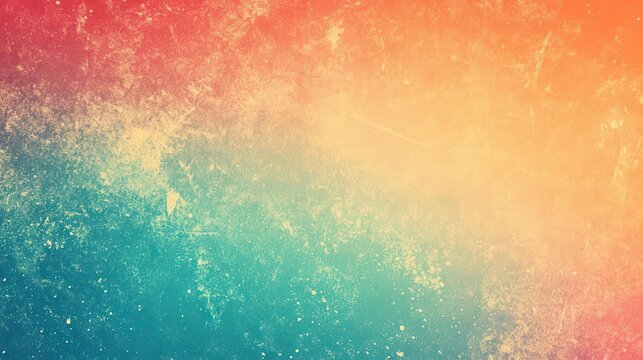 retro grainy gradient background blending teal, orange, red, and blue colors, evoking a nostalgic summer vibe, ideal for poster design or promotional materials