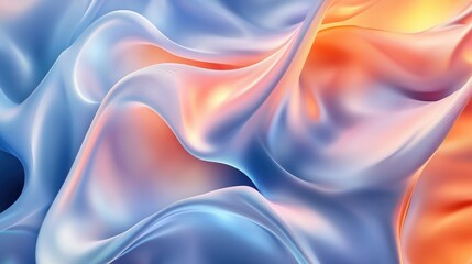 Obraz premium An abstract design features swirling, liquid like forms that flow in a calming rhythm. The pastel color palette creates smooth transitions, with glowing highlights that evoke a serene and immersive at