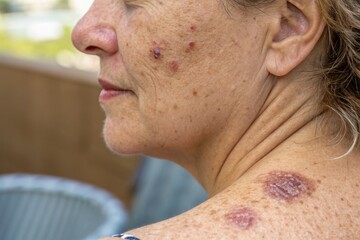Skin Cancer: Basal Cell & Squamous Cell Carcinoma on Sun-Exposed Skin