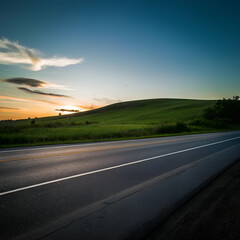 Fototapeta premium sunset on the road