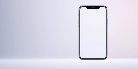 Modern smartphone with a blank screen, ideal for showcasing apps and designs, isolated on a neutral background.