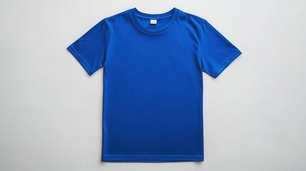 royal blue t-shirt mockup displayed on a pristine white background, emphasizing simplicity and design potential. this versatile template invites imaginative branding and creativity