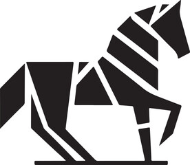 geometric horse logo silhouette vector art illustration