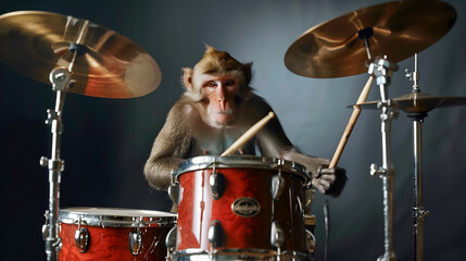 Monkey Drummer on Stage