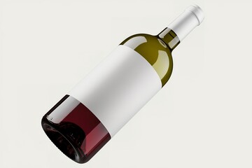 a green bottle with a blank label