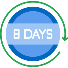 8 Days Return Icon