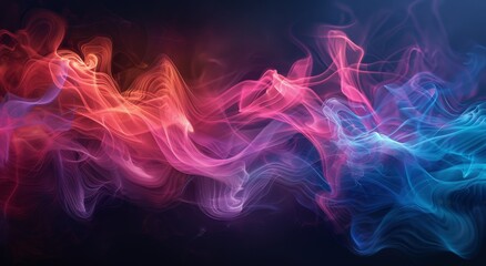 Obraz premium Abstract Digital Smoke Swirls in Red, Pink, and Blue on a Dark Background