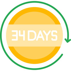 34 Days Return Icon
