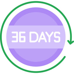 36 Days Return Icon