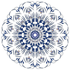 Turkish evil eye bead. Repeating patterns mandala