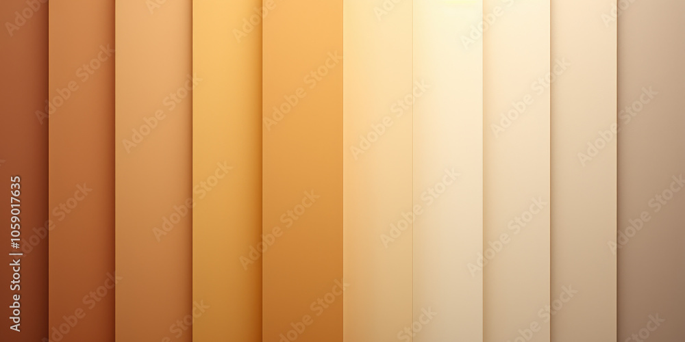 Poster a series of vertical panels display a smooth gradient from warm brown to light beige hues, creating 