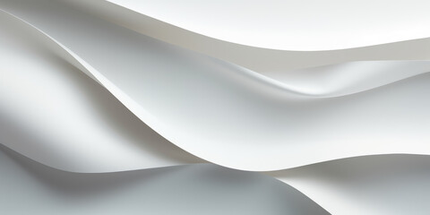 A minimalist arrangement of swirling layers in shades of white and grey, creating a serene and simple abstract composition with gentle curves and sophistication.